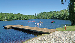 The boat dock at an NCA Member Campground in Maine!