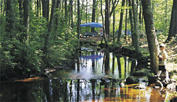 Waterfront campsites at an NCA Member Campground in Rhode Island.