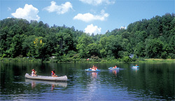 Canoe and paddleboats at an NCA Member Campground in Vermont!
